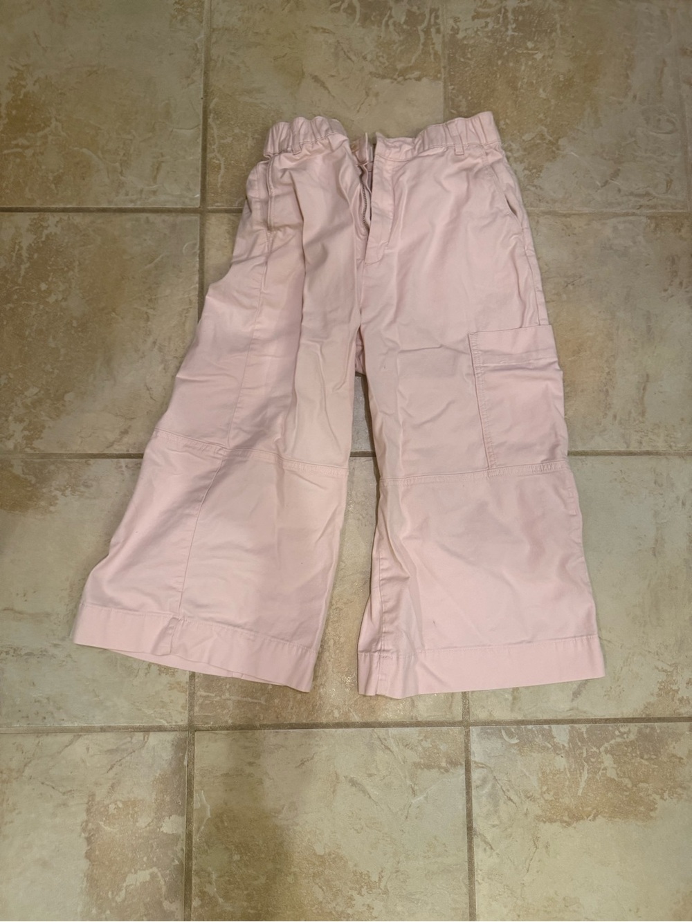 Maeve Light Pink Wide-Leg Cargo Joggers